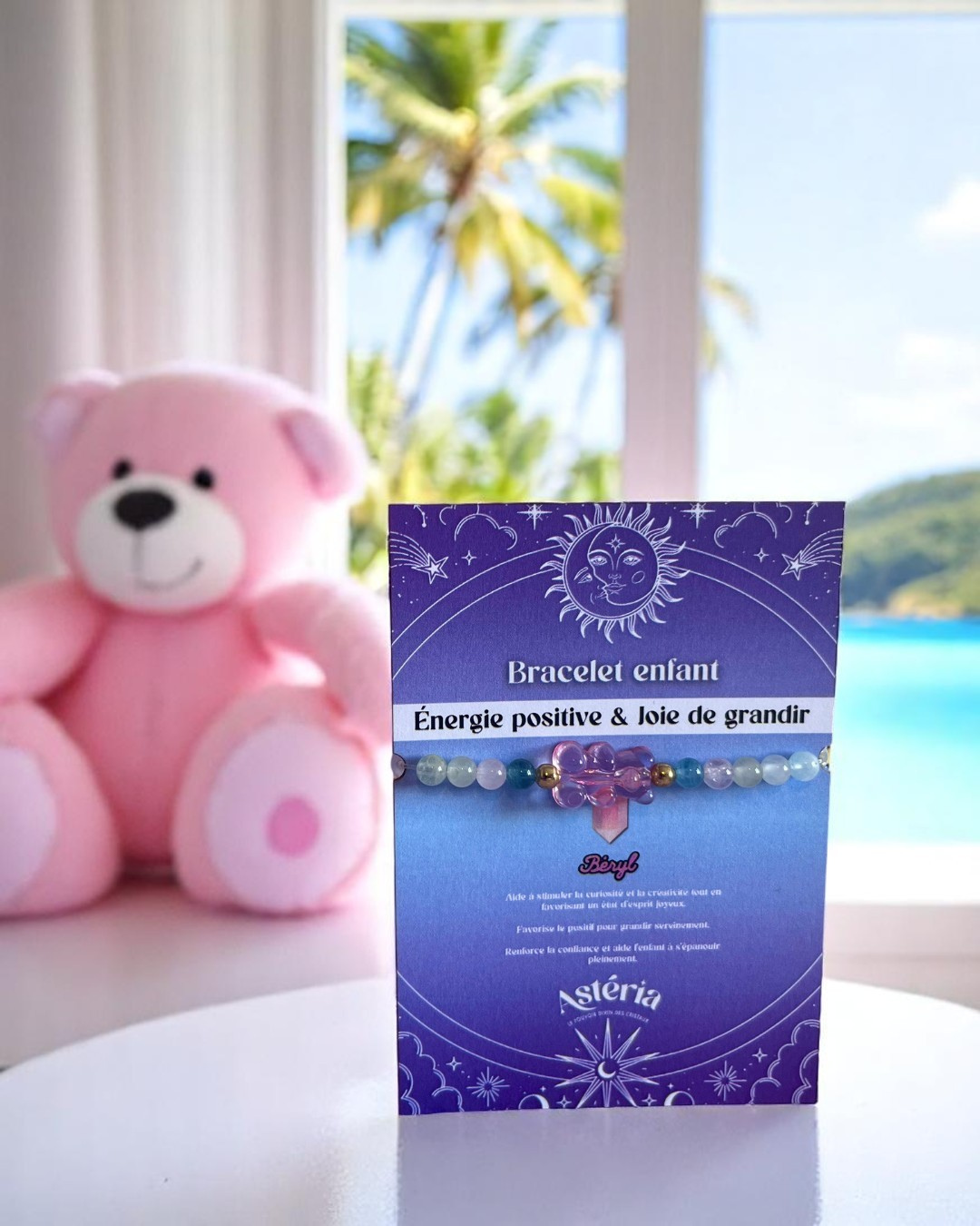 Bracelet enfant en Béryl A - rose 04 mm 🧸 👧🏻
