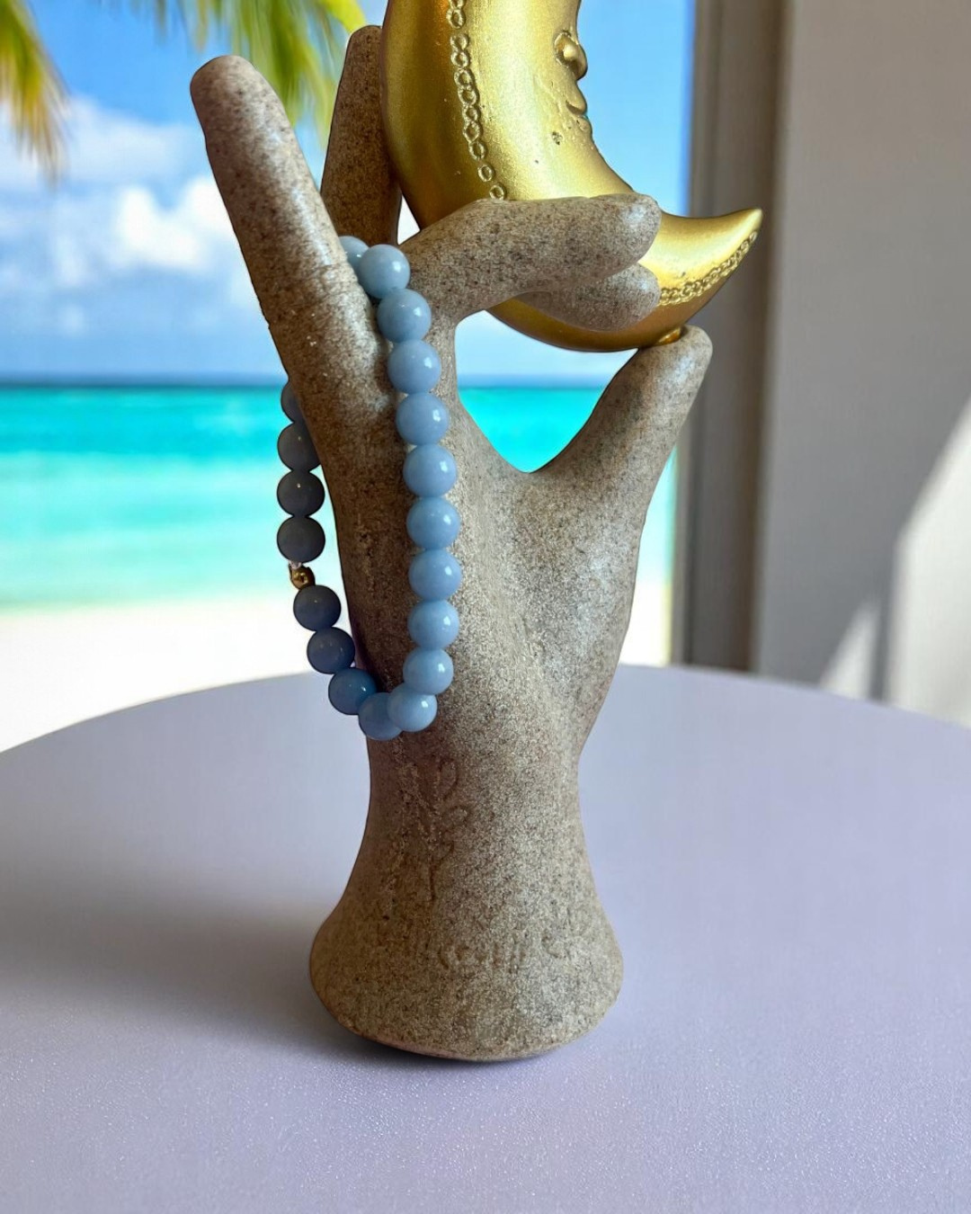 Bracelet en Angélite A - 08 mm 🪽 🩵