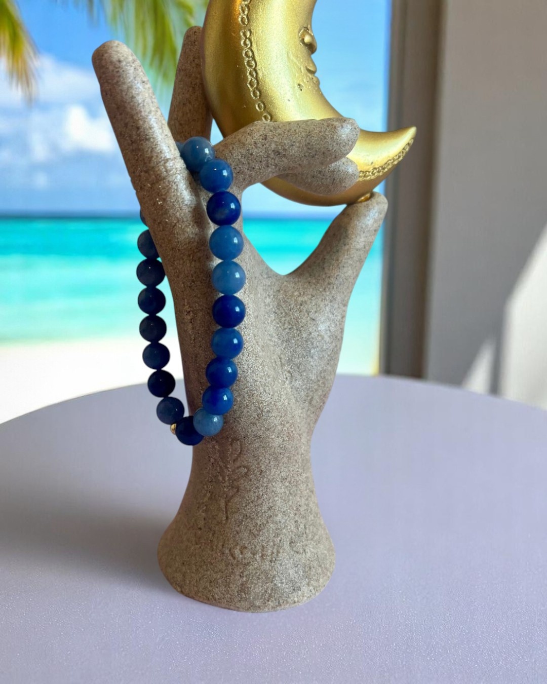 Bracelet en Aventurine bleu A - 08 mm đź’™