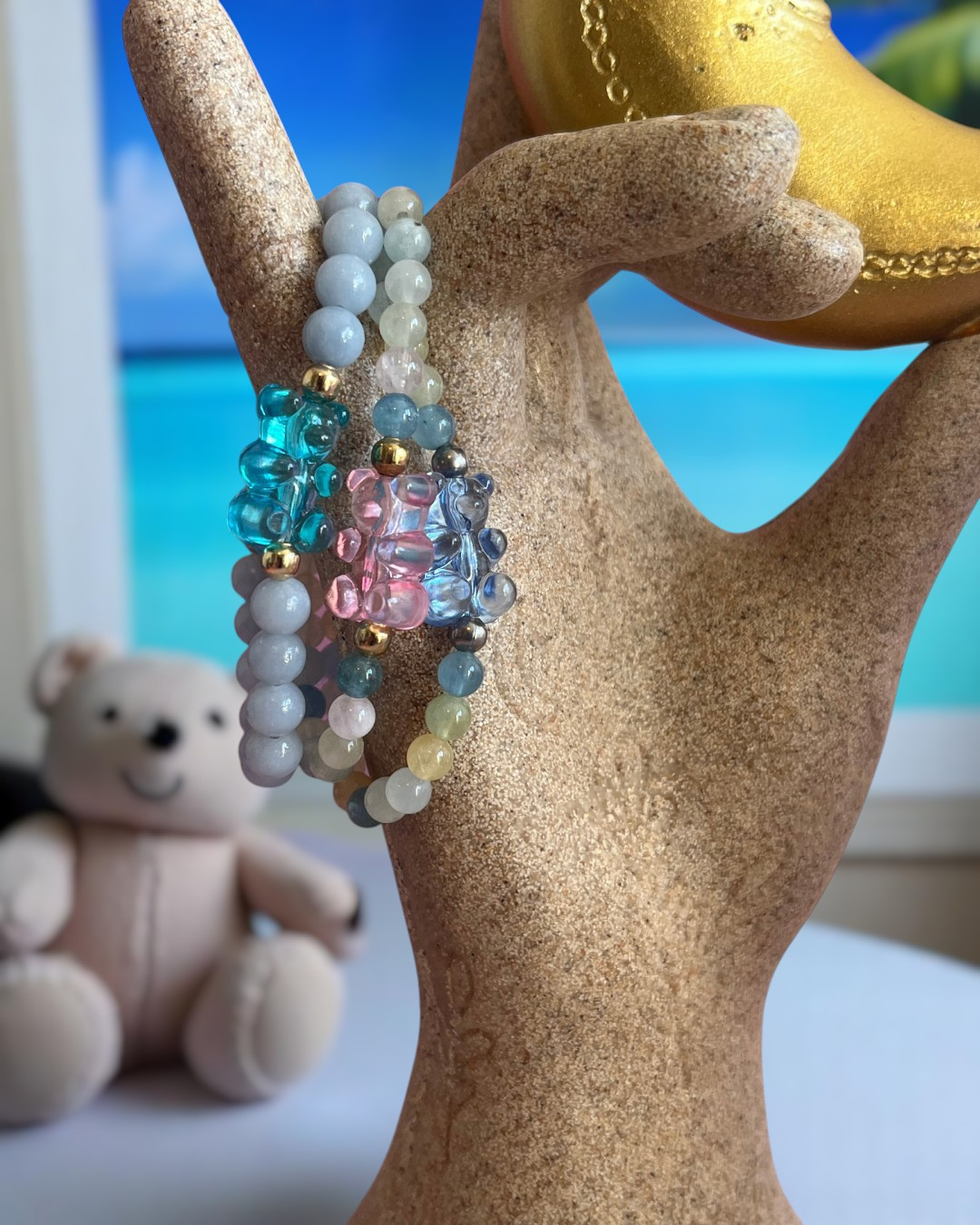 Bracelet enfant en Béryl A - rose 04 mm 🧸 👧🏻