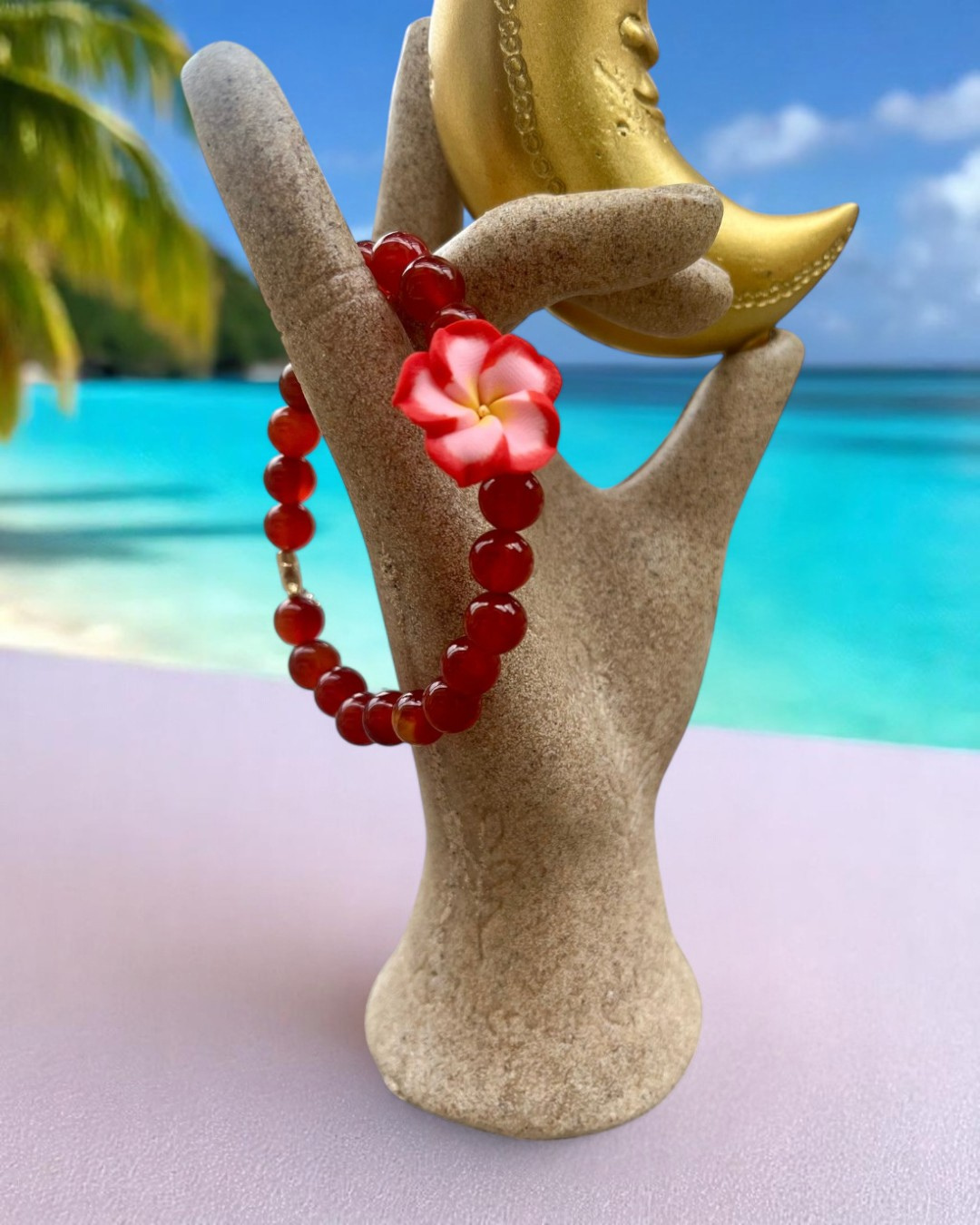 Bracelet en Cornaline rouge 7A - 08 mm 🌺