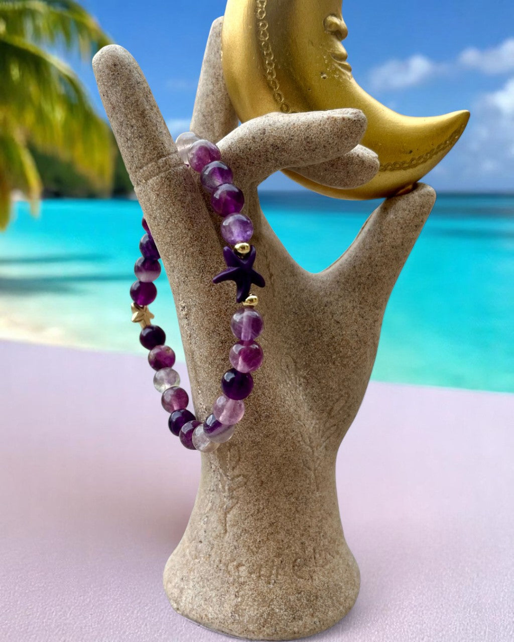 Bracelet en fluorine violette A - 08 mm 🪻