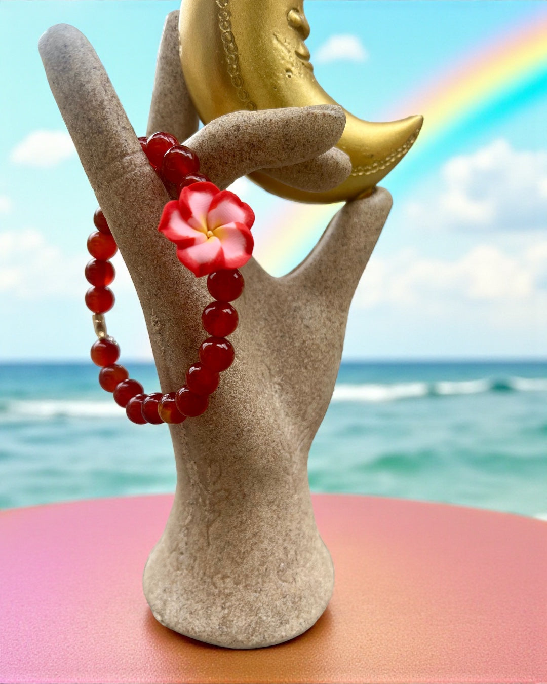 Bracelet en Cornaline rouge 7A - 08 mm 🌺