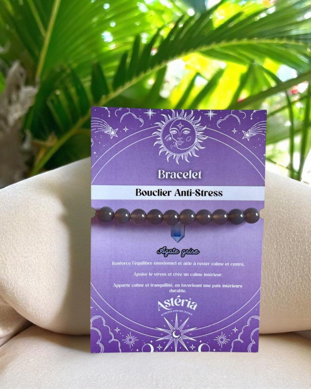 Bracelet en Agate grise AA - 08 mm 🪙 🩶