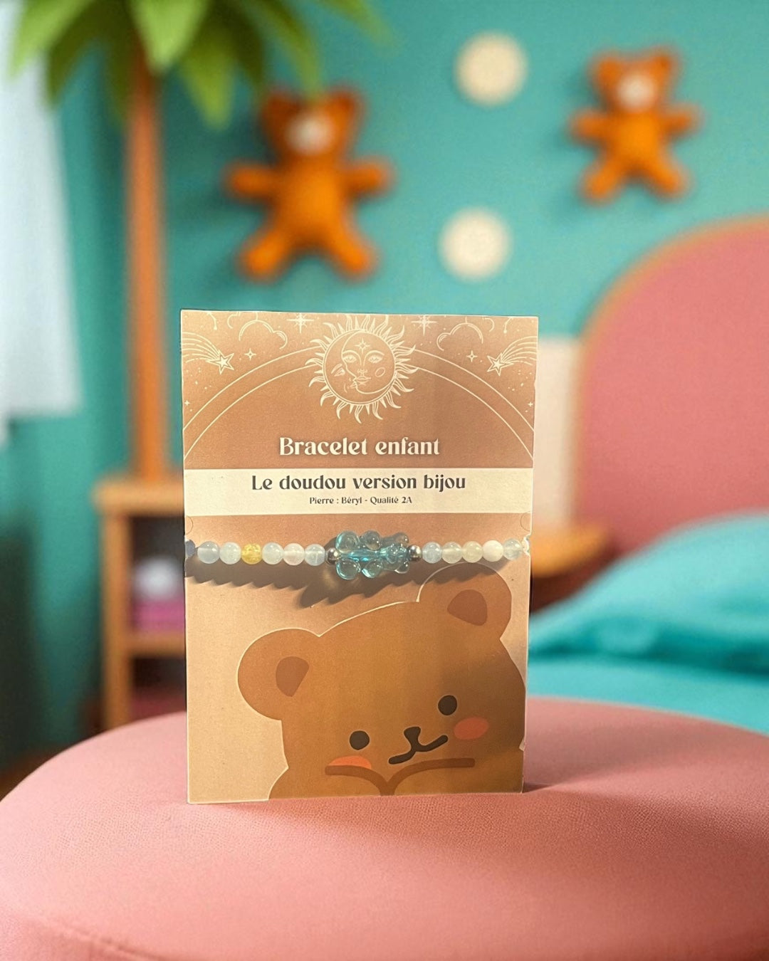 Le doudou version bijoux - Bracelet enfant avec ourson pailleté 🧸