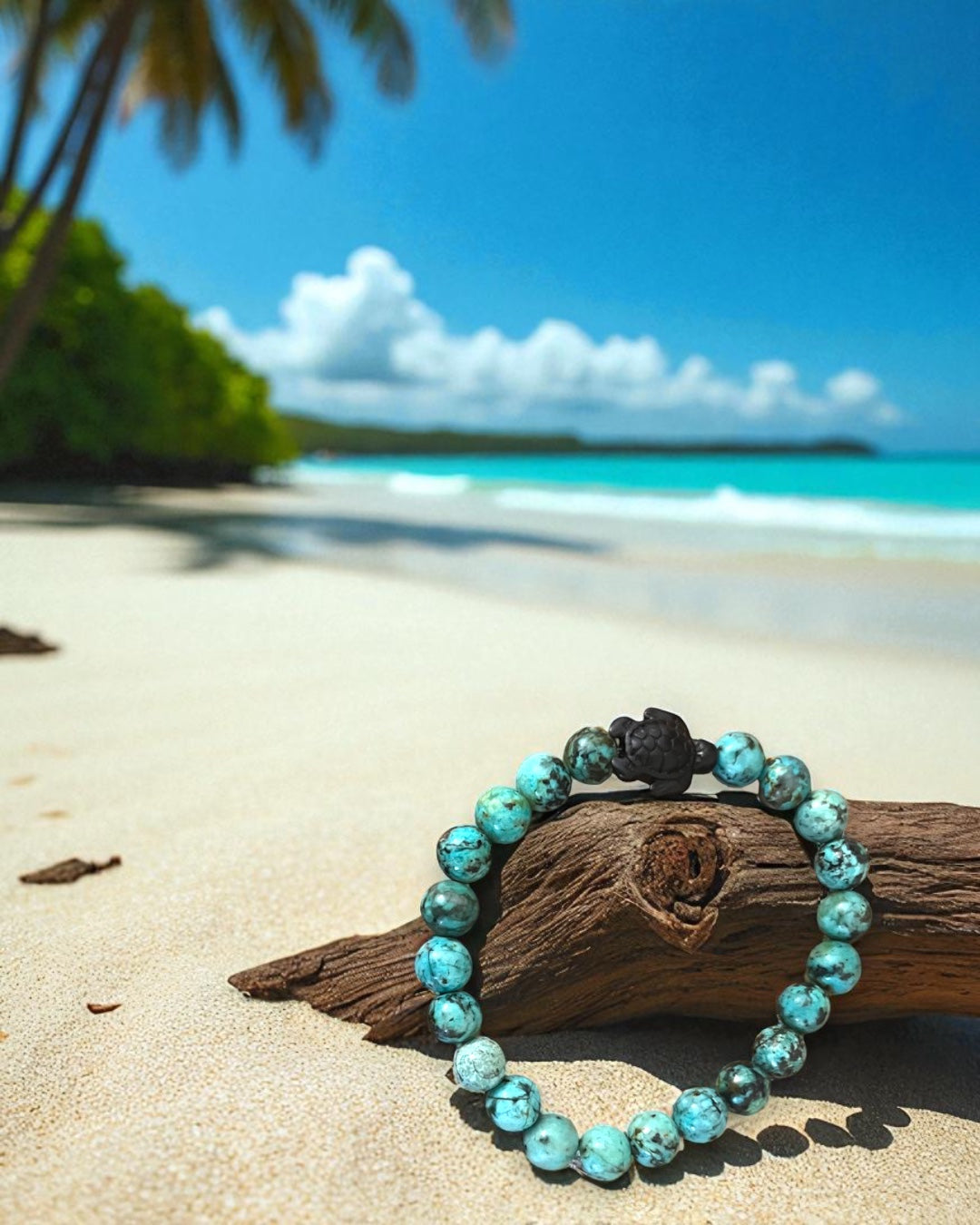 Bracelet Turquoise africaine & tortue 🐢