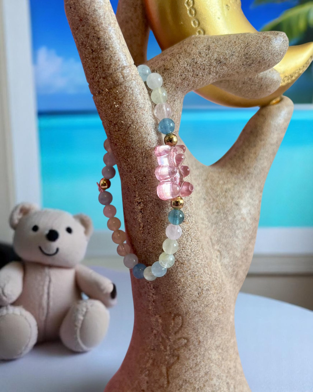 Bracelet enfant en Béryl A - rose 04 mm 🧸 👧🏻