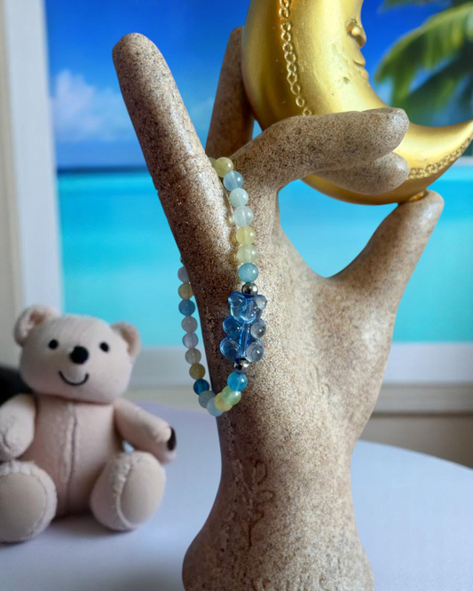 Bracelet enfant en Béryl A - bleu 04 mm 🧸 👦🏽