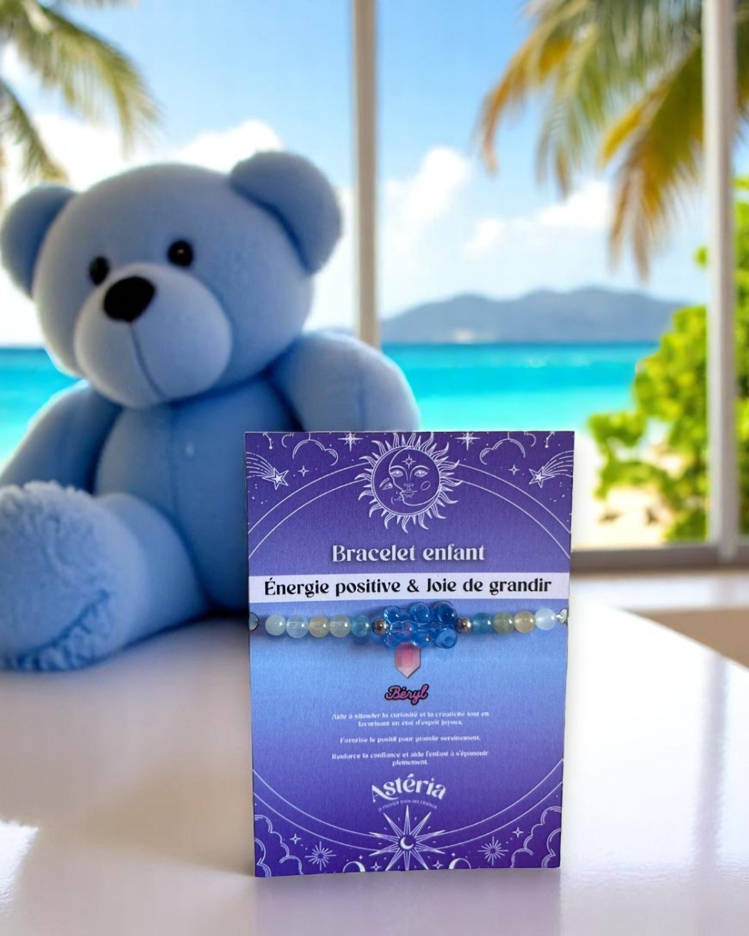 Bracelet enfant en Béryl A - bleu 04 mm 🧸 👦🏽
