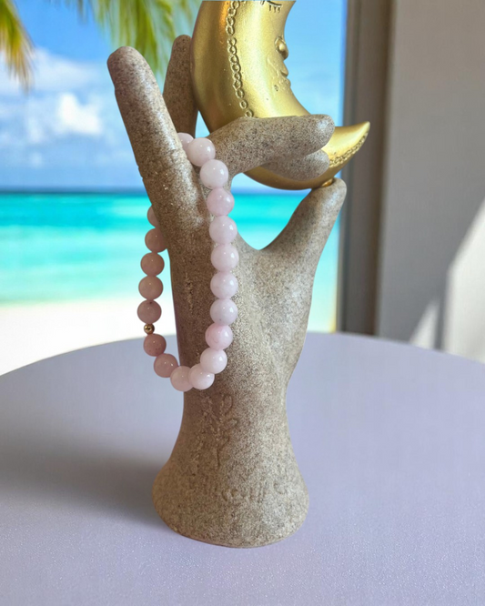 Bracelet en Quartz rose foncé A - 08 mm 💗ྀི