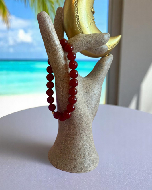 Bracelet en Cornaline rouge 7A - 08 mm 🍓 ❤️