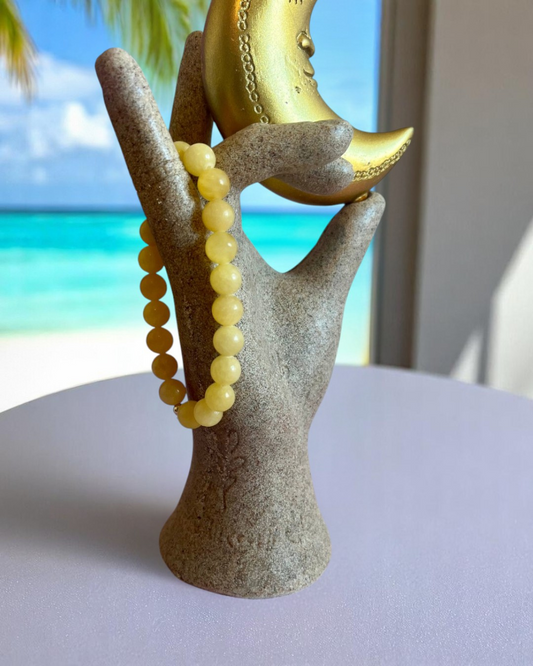 Bracelet en Jade jaune 5A - 08 mm ⚡ 💛