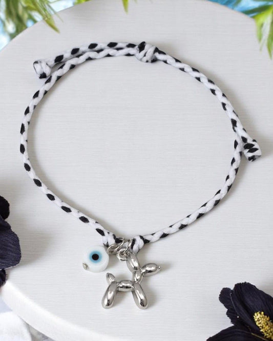 Bracelet argenté - cordon réglable 🧿