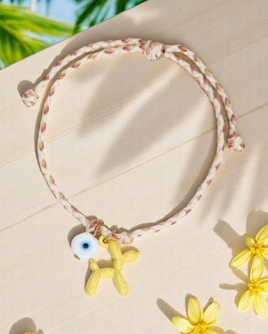 Bracelet jaune - cordon réglable 🧿