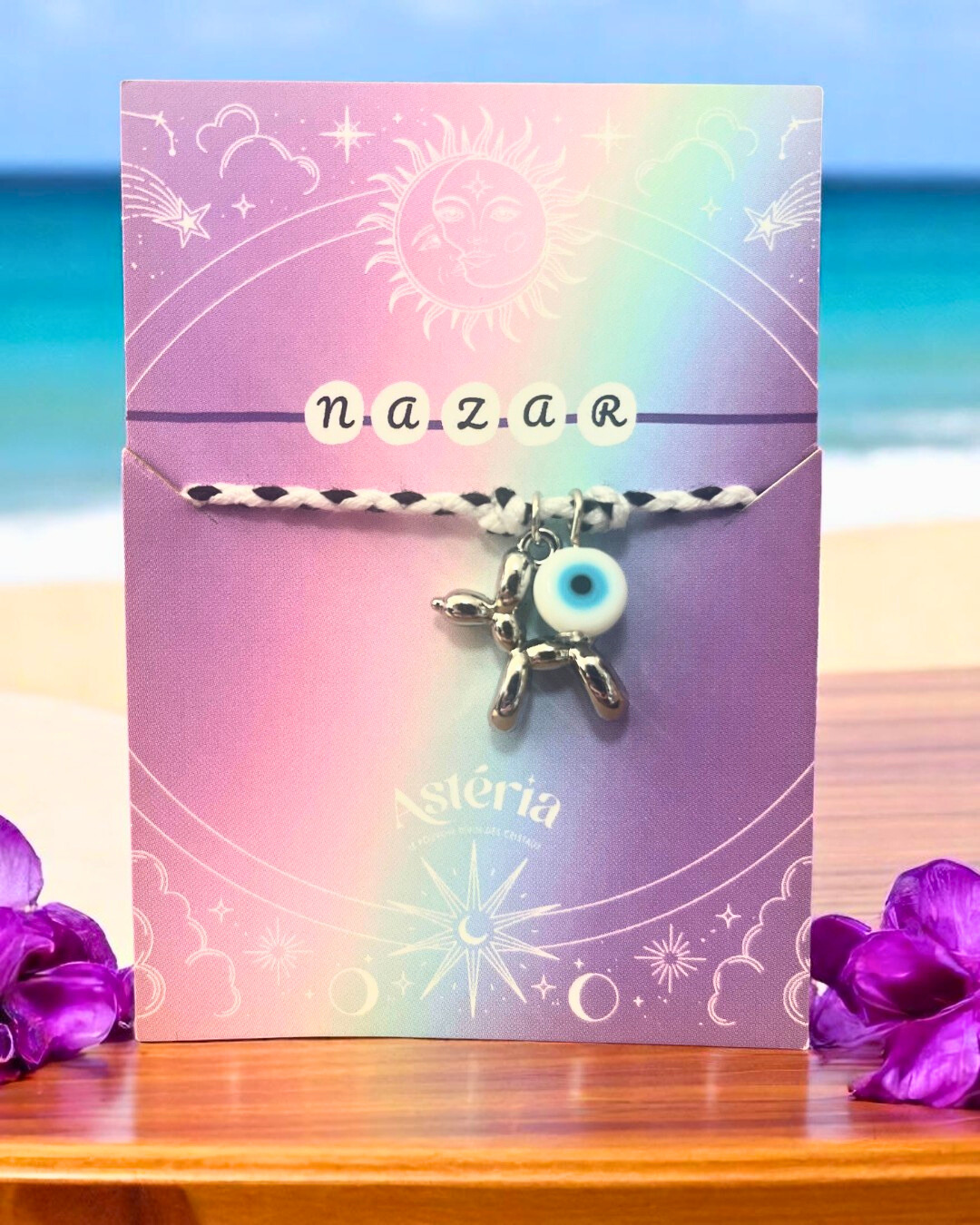 Bracelet argenté - cordon réglable 🧿