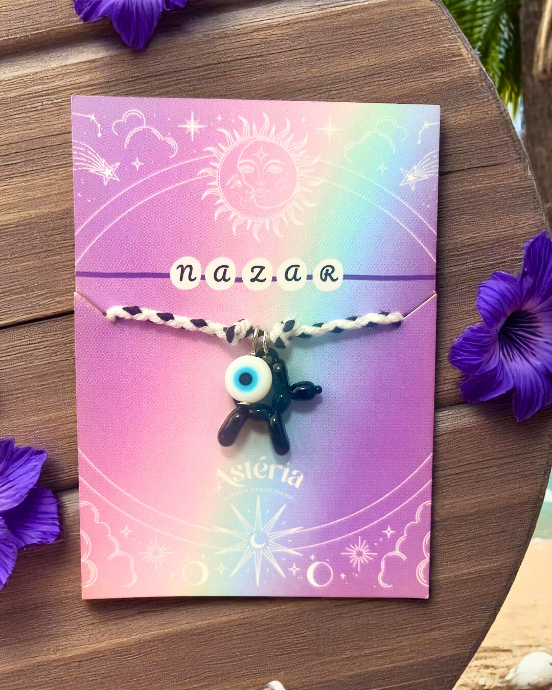 Bracelet noir - cordon réglable 🧿