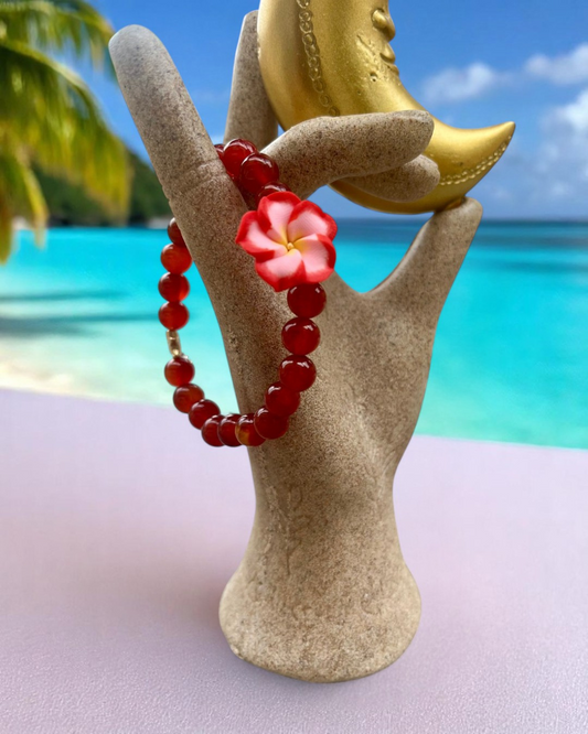 Bracelet en Cornaline rouge 7A - 08 mm 🌺