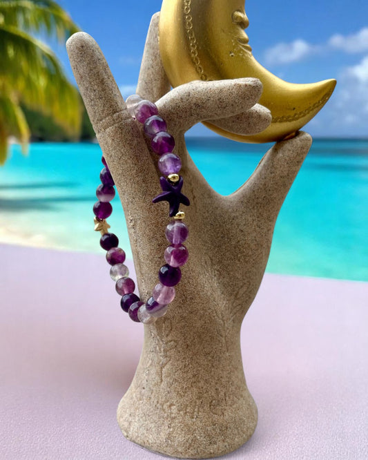 Bracelet en fluorine violette A - 08 mm 🪻