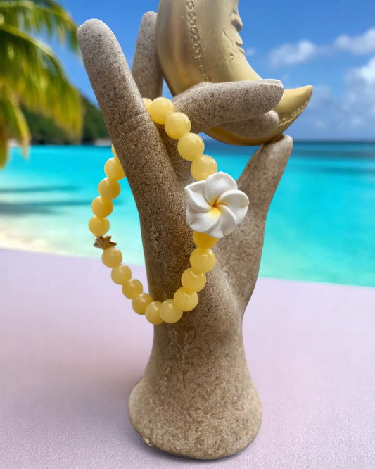 Bracelet en Jade jaune 5A - 08 mm  💛