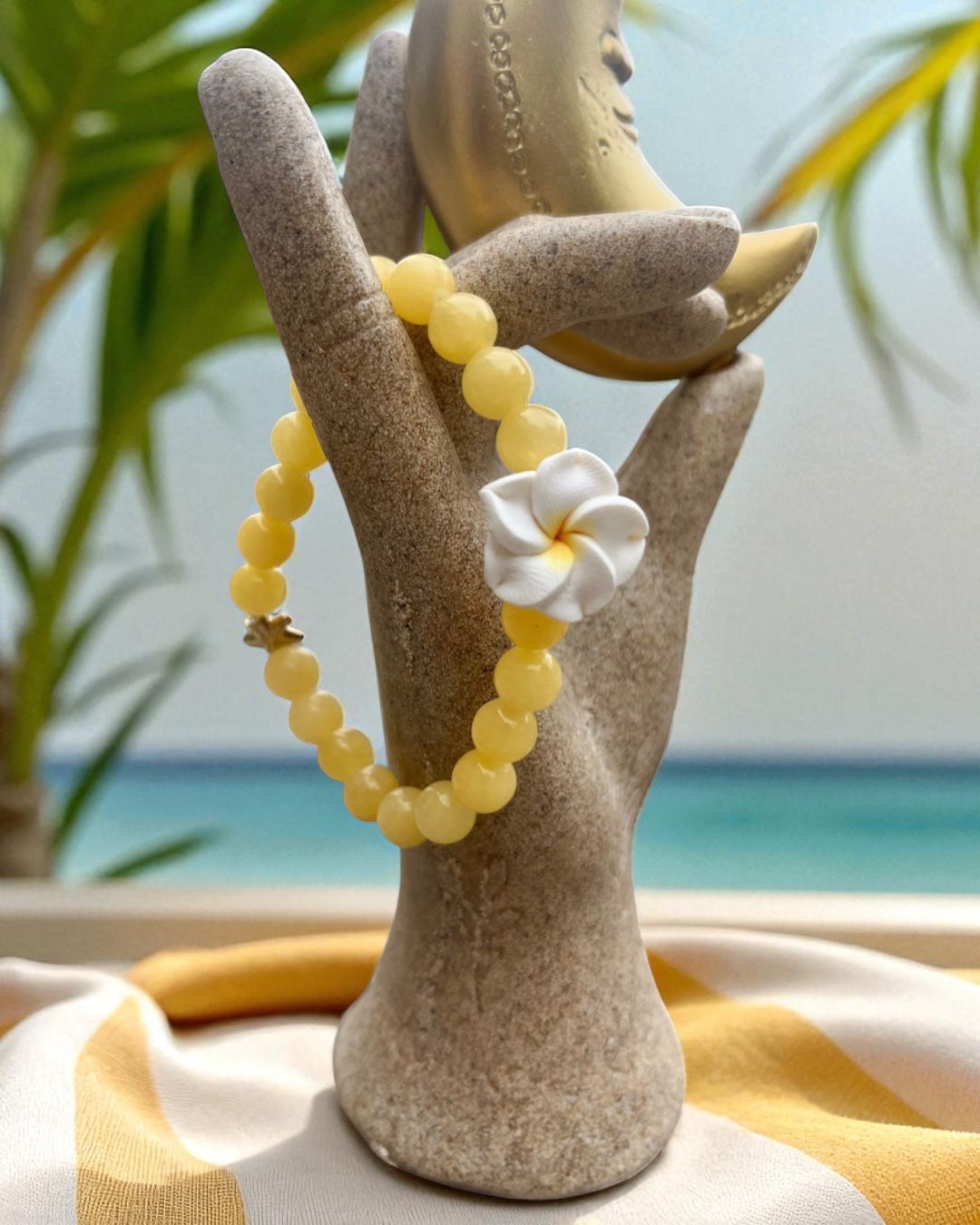 Bracelet en Jade jaune 5A - 08 mm  💛