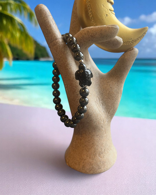 Bracelet en Hématite & Pierre de lave A - 08 mm 🪨