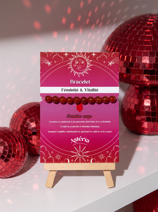 Bracelet en Cornaline rouge - pour la CONFIANCE