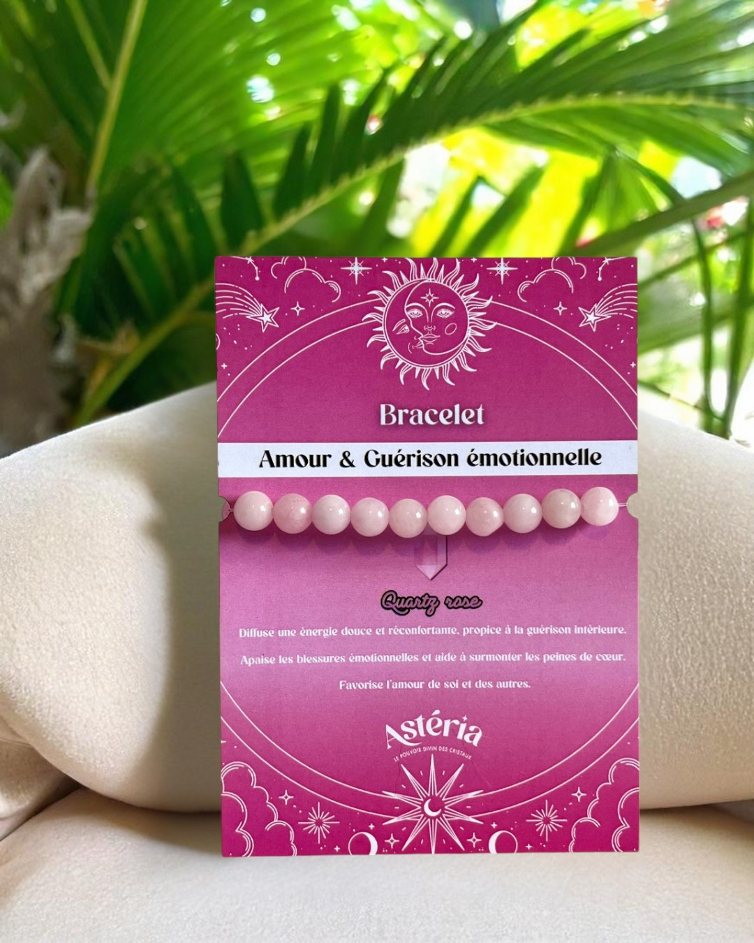 Bracelet en Quartz rose foncé A - 08 mm 💗ྀི