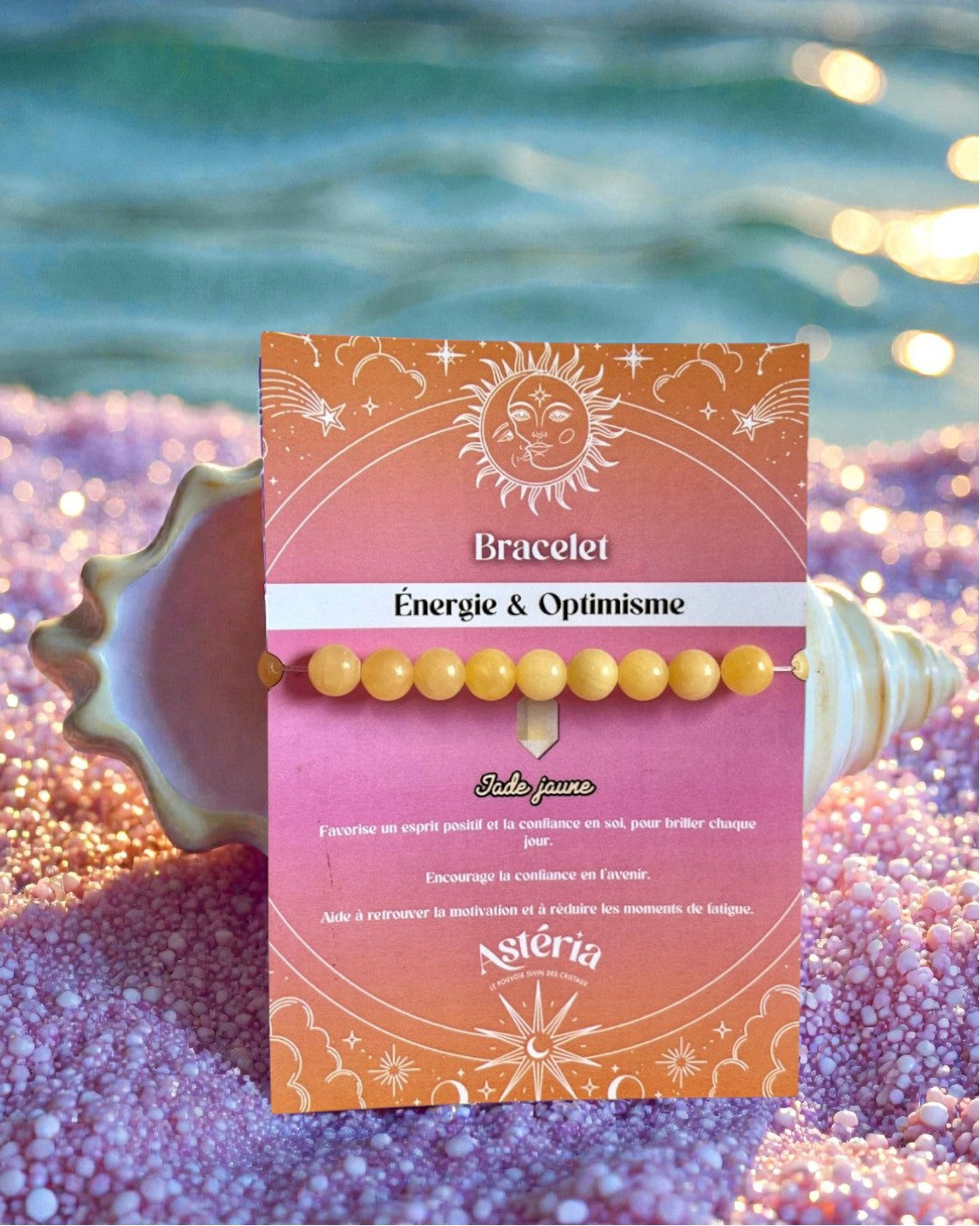 Bracelet en Jade jaune 5A - 08 mm ⚡ 💛