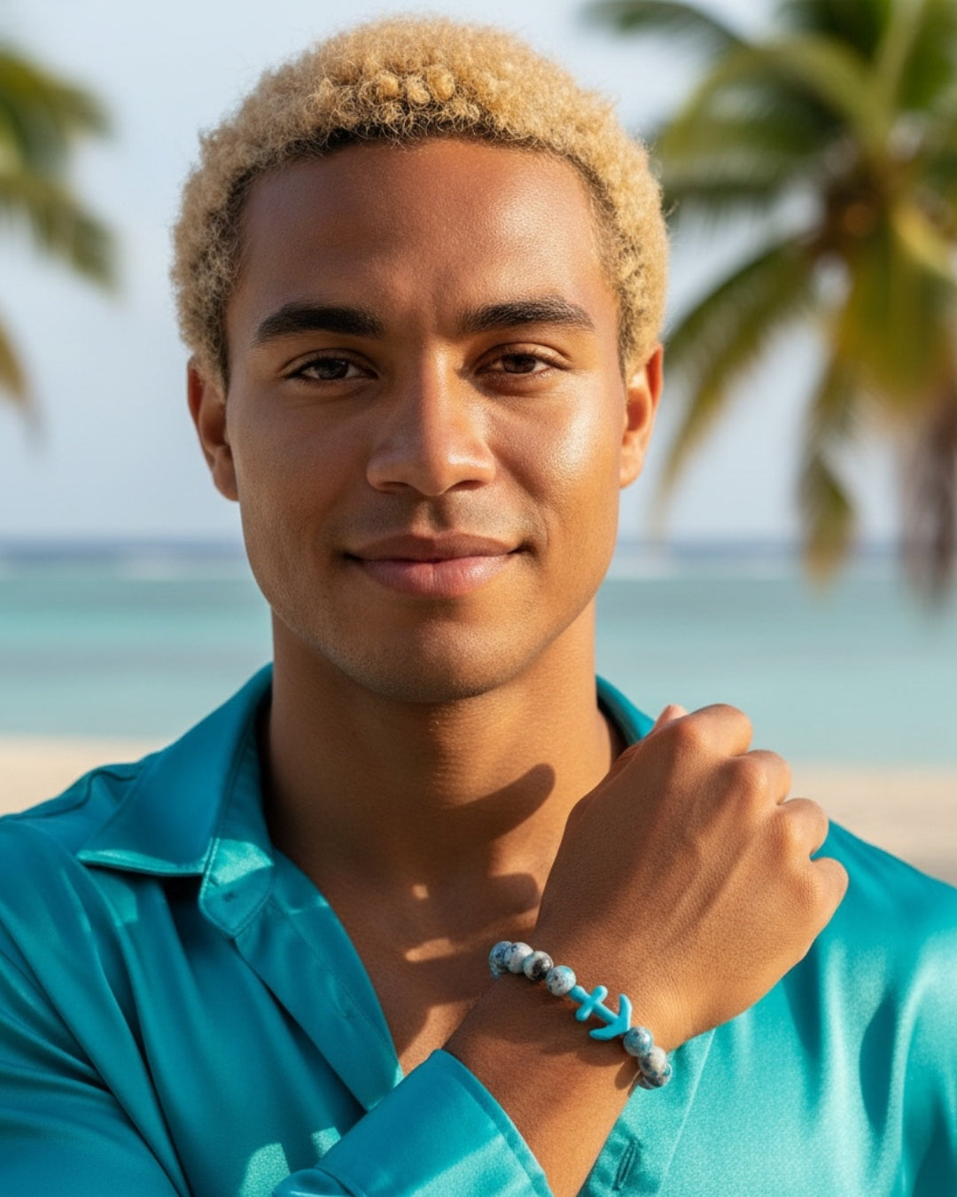 Bracelet Jaspe k2 - Ancre ⚓ 🌊