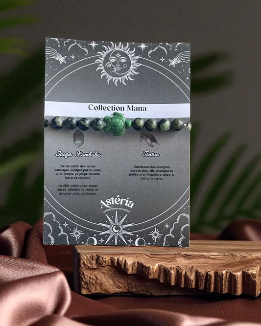 Bracelet Jaspe Kambaba & tortue - 08 mm 🐢