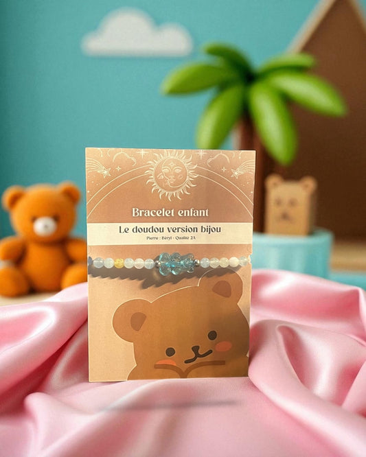 Le doudou version bijoux - Bracelet enfant avec ourson pailleté 🧸