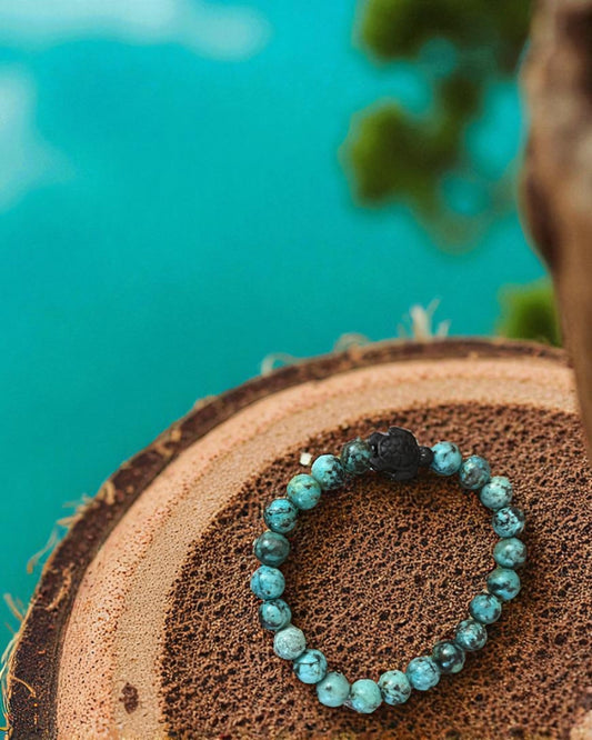 Bracelet Turquoise africaine & tortue 🐢