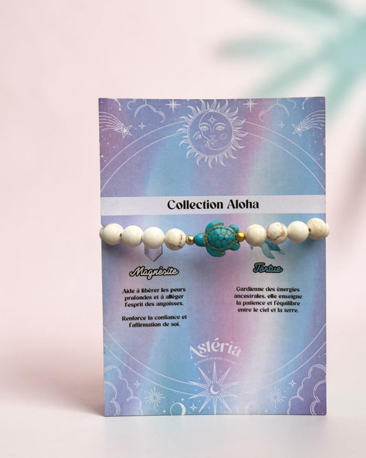 Bracelet en Magnésite & tortue  A - 08 mm 🤍