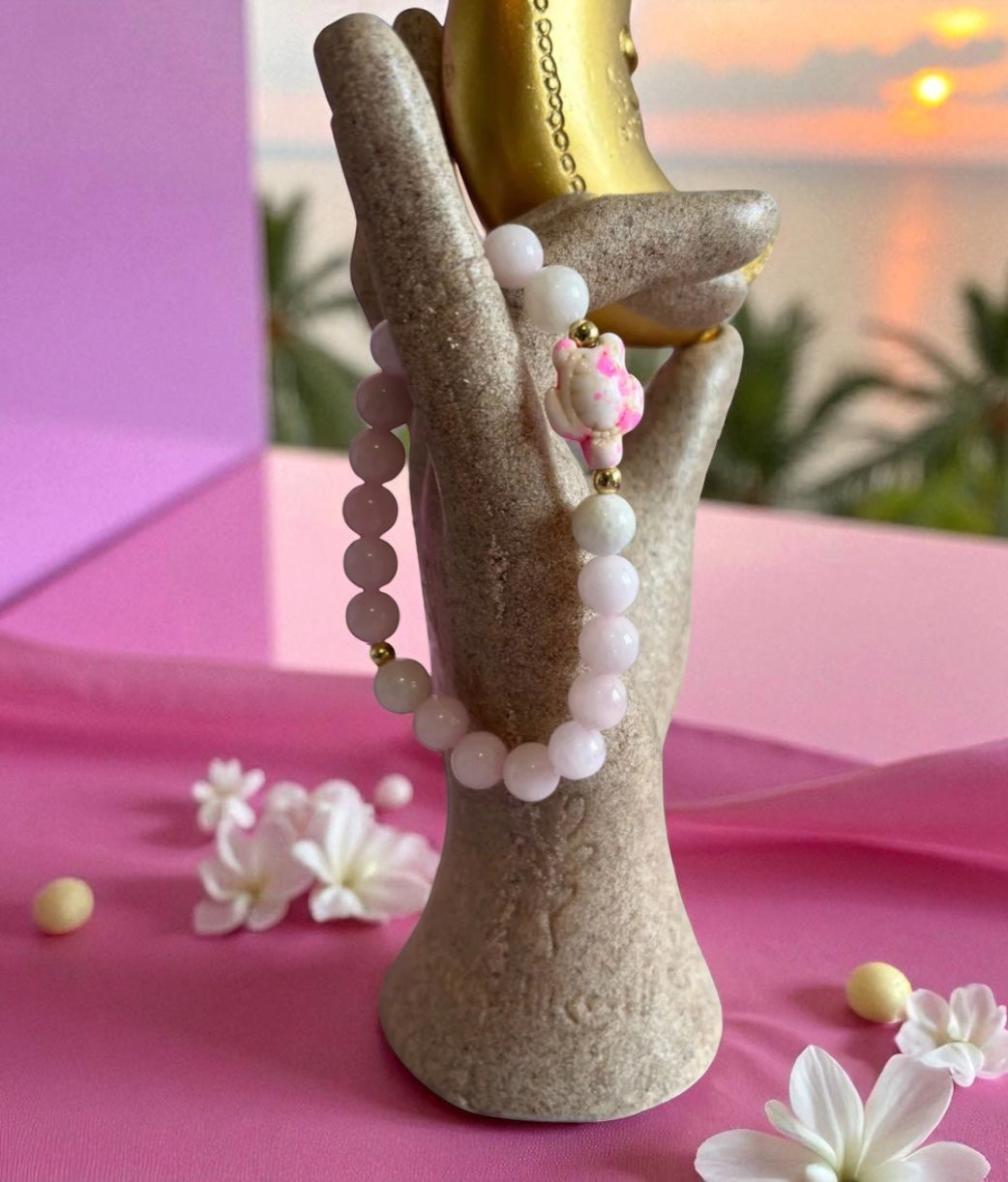 Bracelet en Quartz rose  A - 08 mm  🐢