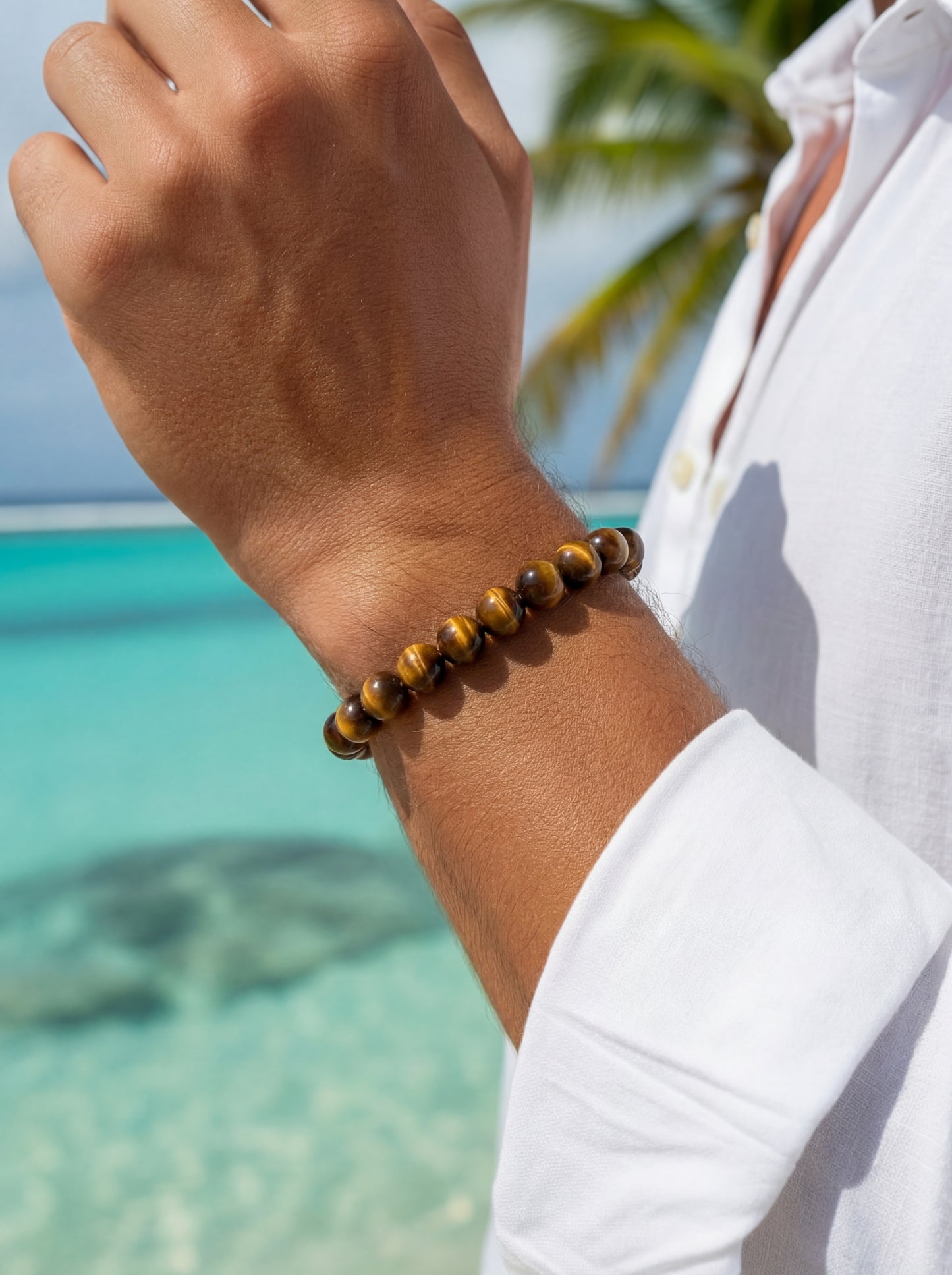 Bracelet en Oeil de tigre - 08 mm 🤎 🐅