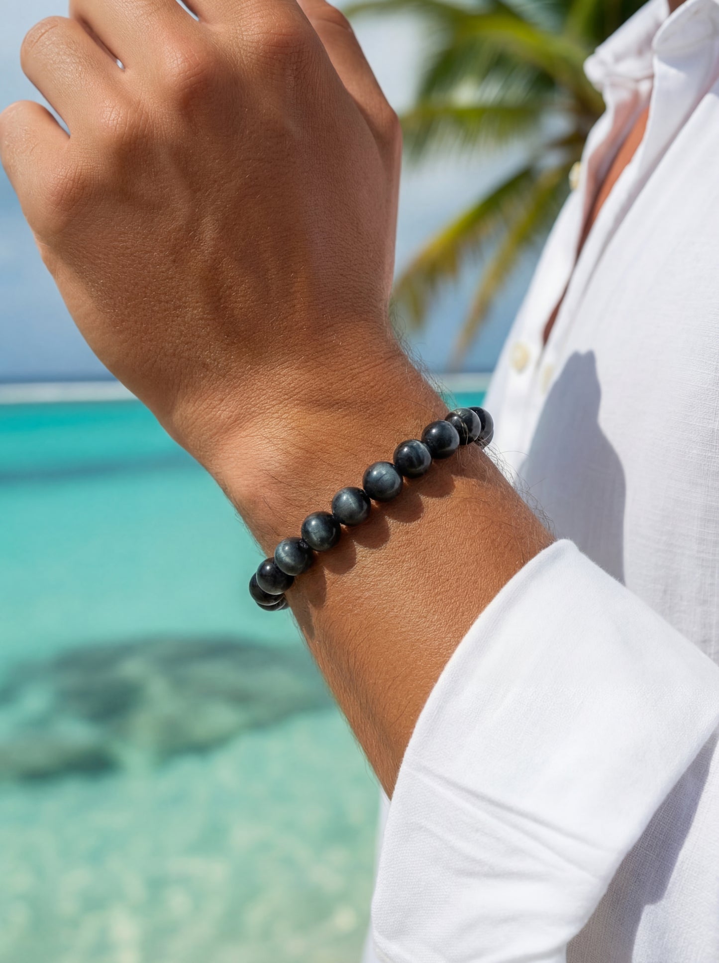Bracelet en Oeil de faucon AA - 08 mm 🦅 ♠️
