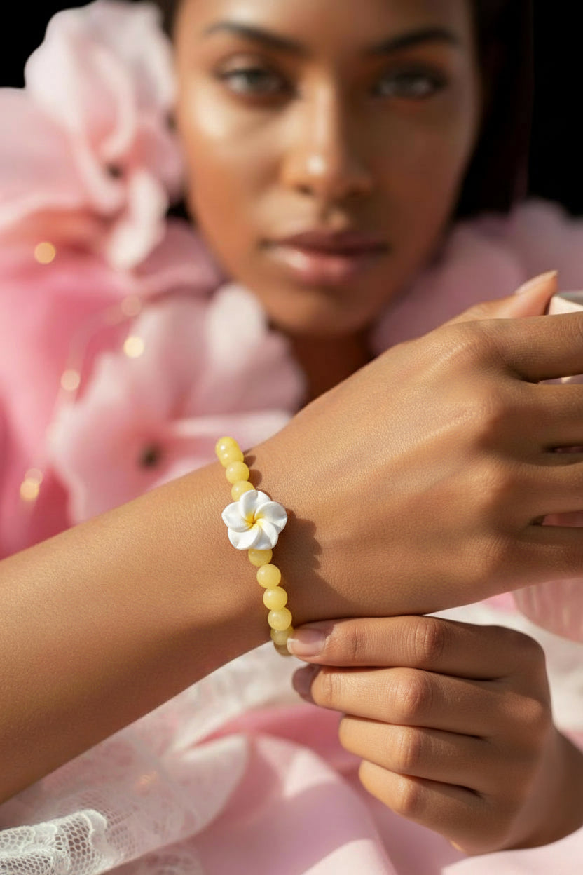 Bracelet en Jade jaune 5A - 08 mm  💛