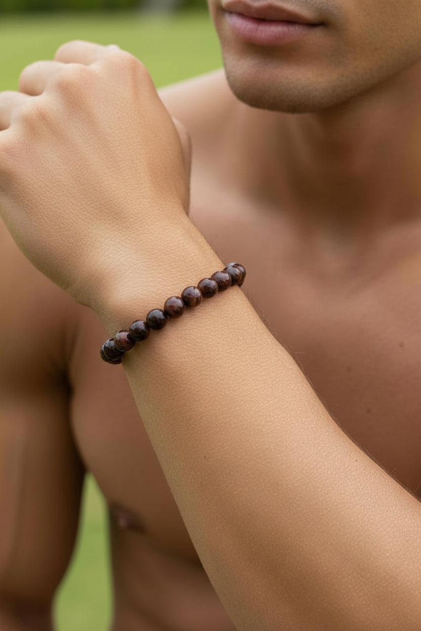 Bracelet en oeil de taureau - 08 mm 🤎 🐂