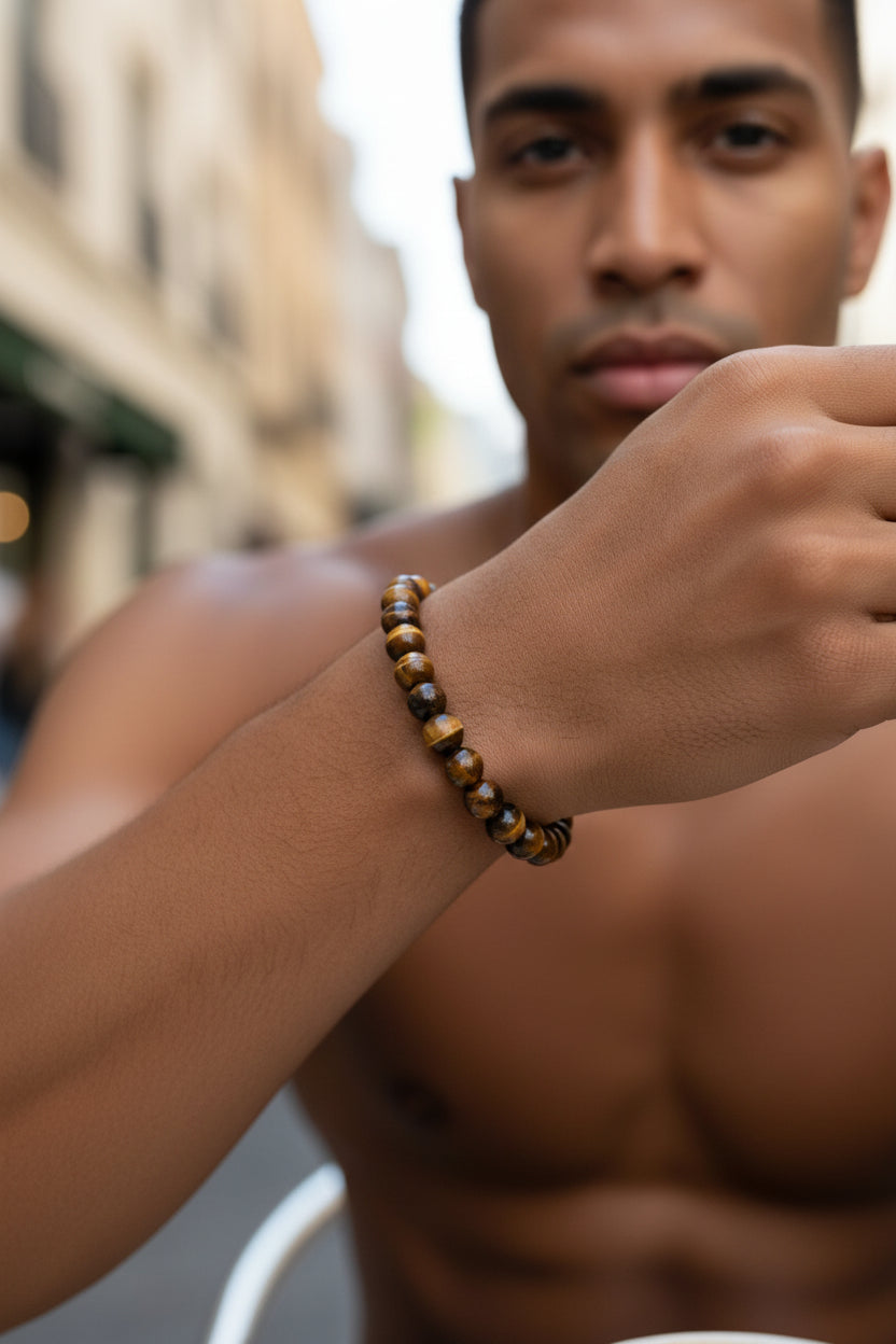 Bracelet en Oeil de tigre - 08 mm 🤎 🐅