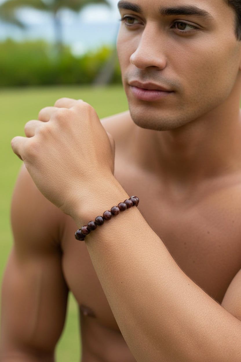 Bracelet en oeil de taureau - 08 mm 🤎 🐂